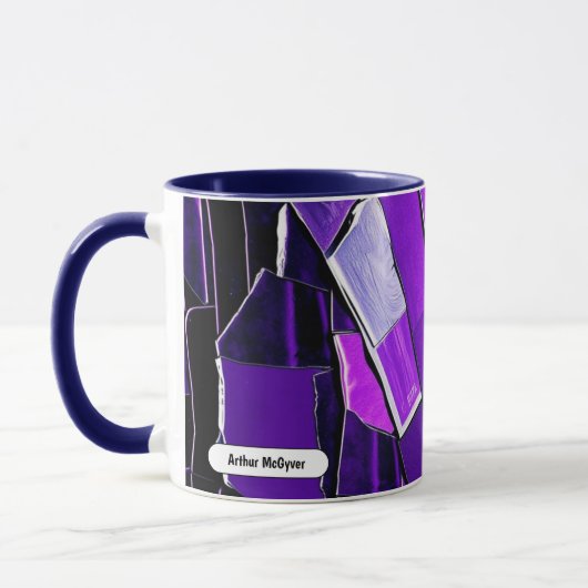 Pruim Noir Glitch Glam Metallic Textuur Mok (Links)