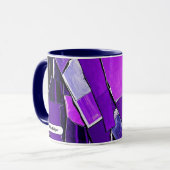 Pruim Noir Glitch Glam Metallic Textuur Mok (Voorkant links)
