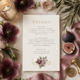 Pruim & Olijf Botanische Trouwdetails Kaart
