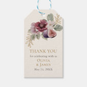 Pruim & Olijf Botanische Trouwgunst Tag Cadeaulabel (Voorkant)