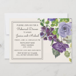 Pruim Paars Aquarel Bloem Ivory Oefening Kaart