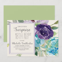 Pruim Paars Blauw Bloem Surprise 18de Verjaardag