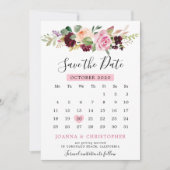 Pruim Paars Blos Roze Botanische Bloemencalender Save The Date (Voorkant)