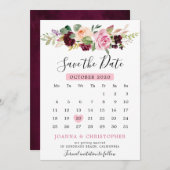 Pruim Paars Blos Roze Botanische Bloemencalender Save The Date (Voorkant / Achterkant)
