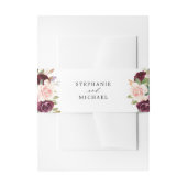 Pruim Paars Blush Roze Botanisch Bloemend Bruiloft Uitnodigingen Wikkel (Voorkant Voorbeeld)