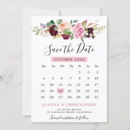 Pruim Paars Blush Roze Botanische Bloemencalender Save The Date