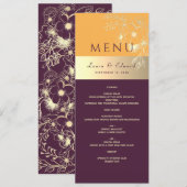 Pruim Paars Huwelijksmenu Menu (Voorkant / Achterkant)