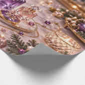 Pruim Paars Kerstschoonheid Cadeaupapier (Hoek)