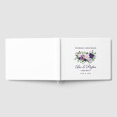 Pruim Paars Lavendel Bloem Wit Bruiloft Gastenboek (Volledig)