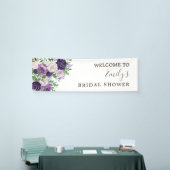Pruim Paars Lavendel Groene Bruidsdouche Banner (Beurs)