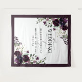 Pruim Paars Mauve Bloem Waterverf Trouwfoto Wandkleed (Voorkant (horizontaal))