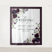 Pruim Paars Mauve Bloemschildering Watercolor Trou Wandkleed (Voorkant)