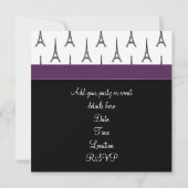 Pruim Paars Parijs Eiffeltoren Feestje Kaart (Achterkant)