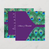 Pruim Paars Pauw Trouwen Kaart (Voorkant / Achterkant)
