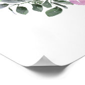 Pruim Paars Roze Bloem Wit Bruidsfeest Bord Poster (Hoek)