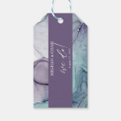 Pruim Paars Turquoise Alcohol Inkt Trouw Cadeaulabel (Voorkant)