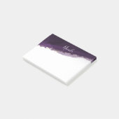 Pruim Paars Waterverf Goud Modern Chic Elegant Post-it® Notes (Schuin)