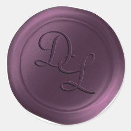 Pruim Paarse 2 Letter Monogram Wax Seal Stickers