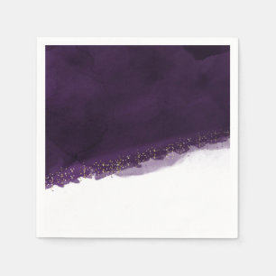 Pruim Paarse Aquarel & Goud Moderne Chic Elegant Servetten