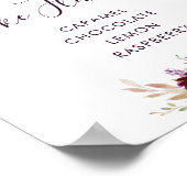 Pruim paarse bloemen cake smaken teken poster (Hoek)