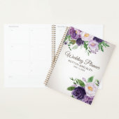 Pruim Paarse Bloemige Groene Huwelijksplanner Planner (Display)