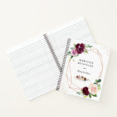 Pruim Paarse Blush Bloemen Modern Roos Goud Notitieboek (Binnen)