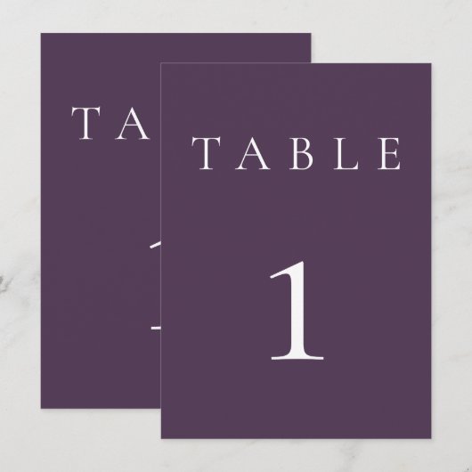 Pruim Paarse Bruiloft/Feest I Tafelnummer (Voorkant / Achterkant)