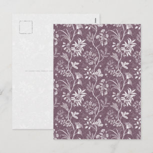 Pruim Paarse Chintz Reverie Elegante Botanische Ku Feestdagenkaart