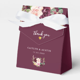 Pruim paarse en Blush Bloesem Bruiloft Favor Box Bedankdoosjes