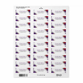 Pruim Paarse en Bourgondische Rode Bloemen Modern  Etiket (Full Sheet)