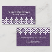 Pruim Paarse en Witte Moderne Bloem Visitekaartje (Voorkant / Achterkant)