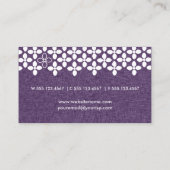 Pruim Paarse en Witte Moderne Bloem Visitekaartje (Achterkant)