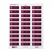 Pruim Paarse Gedempte Monogram Douane Monogrammed Etiket (Full Sheet)