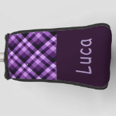 Pruim Paarse Geruite Monogram Golf Cover Putter Ko (Voorkant)