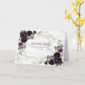 Pruim Paarse Goud Geometrische Bloemen Foto Bruilo Kaart (Gele Bloem)