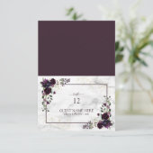 Pruim Paarse Gouden Bloemen Plaats Kaart (Staand voorkant)