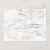 Pruim Paarse Gouden Marmer Herfst Bruiloft Geen Me Uitnodiging Briefkaart (Achterkant)