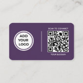 Pruim Paarse Logo Scan Code Contact Bedrijfskaart Visitekaartje (Achterkant)