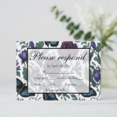  pruim paarse magenta bloemenvlinder RSVP (Staand voorkant)