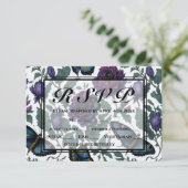  pruim paarse magenta bloemenvlinder RSVP (Staand voorkant)