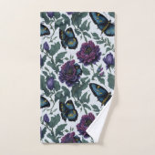  pruim paarse magenta bloemenvlinders handdoek (Handdoek)
