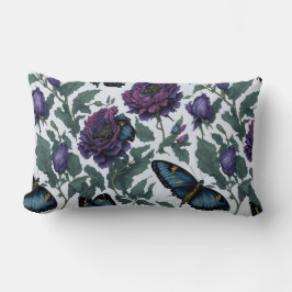  pruim paarse magenta bloemenvlinders kussen
