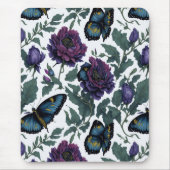  pruim paarse magenta bloemenvlinders muismat (Voorkant)