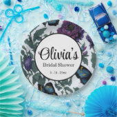  pruim paarse magenta bloemenvlinders papieren bordje (Feest)