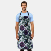  pruim paarse magenta bloemenvlinders schort (Gedragen)
