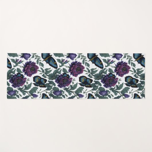  pruim paarse magenta bloemenvlinders yogamat (Voorkant (horizontaal))