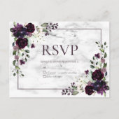 Pruim Paarse Marmeren Herfst Bruiloft Geen Menu RS (Voorkant)