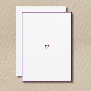 Pruim Paarse Minimale Rand Kleine Hart Geen Tekst  Notitiekaartje