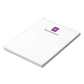 Pruim Paarse Moderne Chic Trendy Monogram Naam Notitieblok (Linkerzijde)