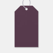 Pruim Paarse Moderne Rand Elegante Monogram Bruilo Cadeaulabel (Achterkant)